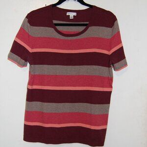Fine knit, short sleeve sweater